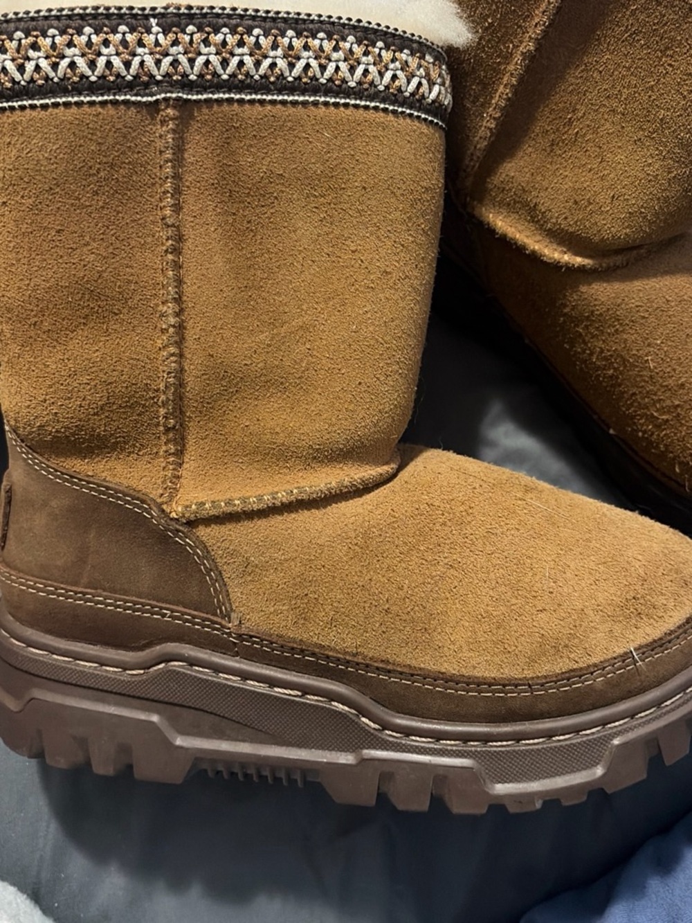 UGG Men's Chestnut Suede Lug-Soled Winter Boots